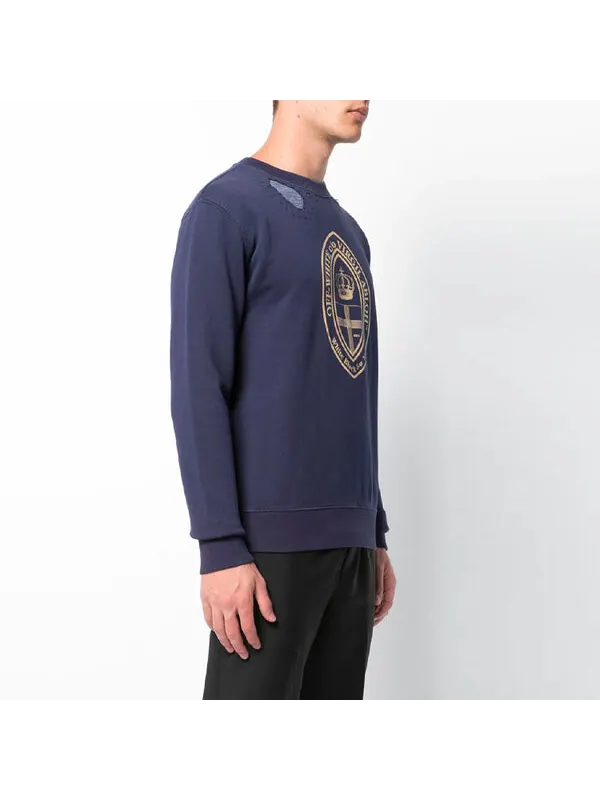 Толстовка printing casual solid color version dark blue Off-White — изображение 3 из 4, синий