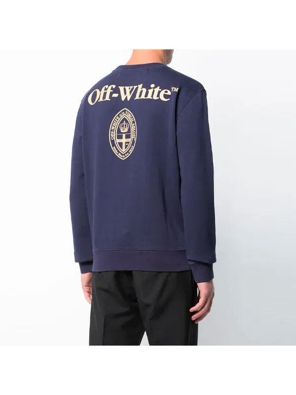 Толстовка printing casual solid color version dark blue Off-White — изображение 4 из 4, синий