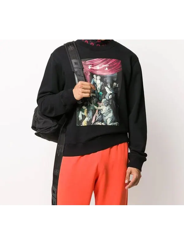 Толстовка fw20 caravaggio painting sweater Off-White — изображение 2 из 4, черный
