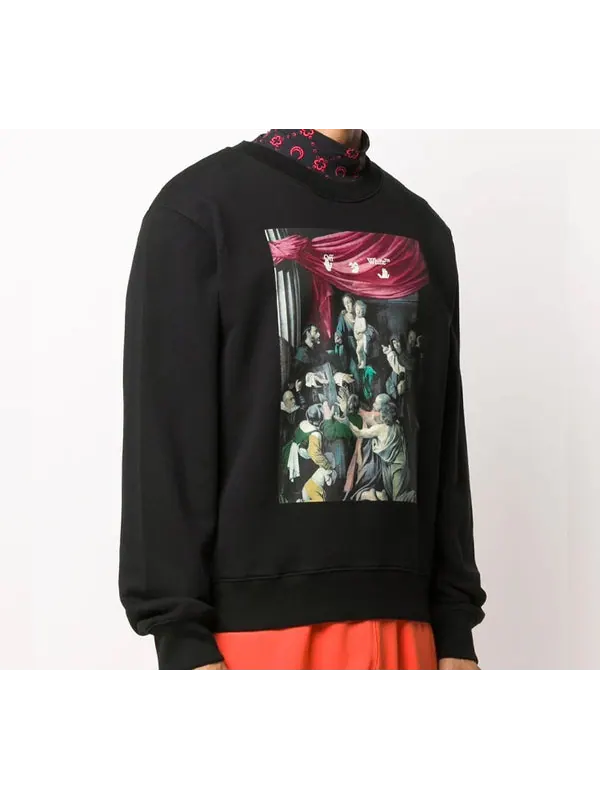Толстовка fw20 caravaggio painting sweater Off-White — изображение 3 из 4, черный