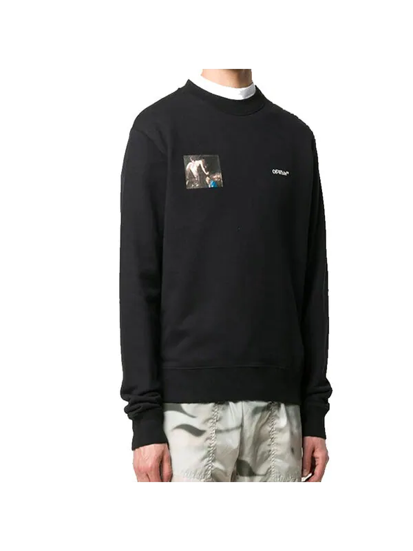 Толстовка fw20 caravaggio angel printing sweater men black Off-White — изображение 4 из 4, черный