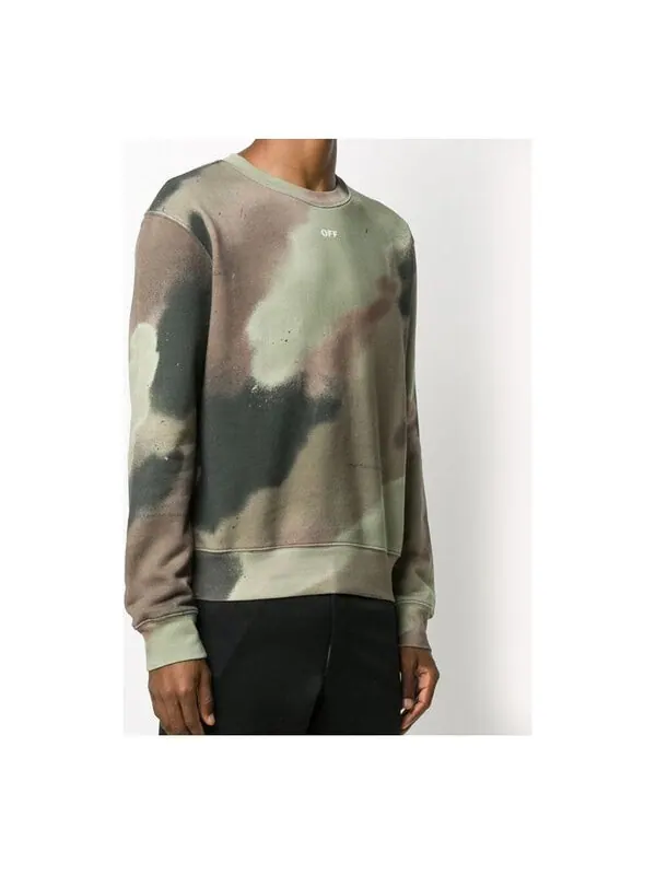 Толстовка fw20 arrows logo printing pullover men camo/green Off-White — изображение 1 из 2, зеленый
