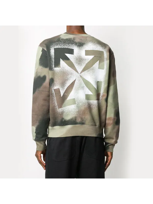 Толстовка fw20 arrows logo printing pullover men camo/green Off-White — изображение 2 из 2, зеленый