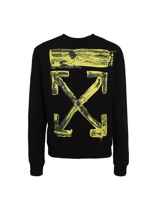 Толстовка graffiti arrow long-sleeve fleece men black Off-White — изображение 1 из 4, черный