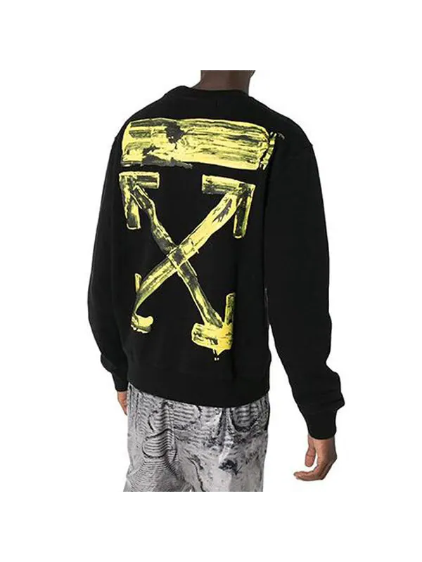 Толстовка graffiti arrow long-sleeve fleece men black Off-White — изображение 4 из 4, черный