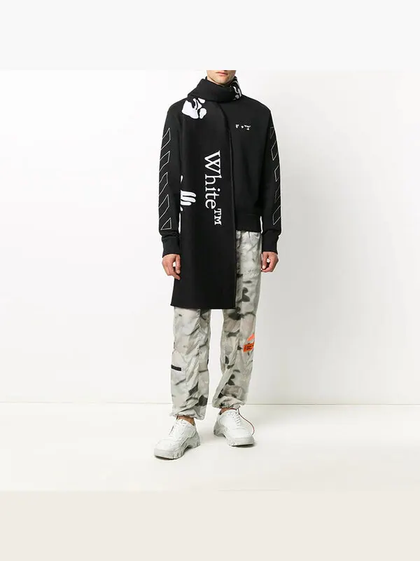 Толстовка diagonal stripes logo pullover men black Off-White — изображение 2 из 4, черный