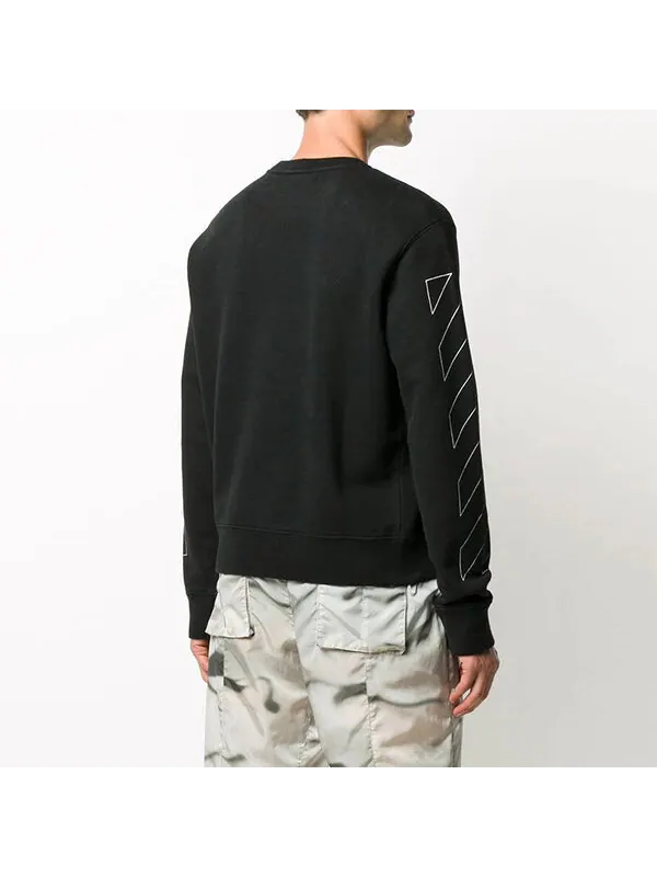 Толстовка diagonal stripes logo pullover men black Off-White — изображение 3 из 4, черный