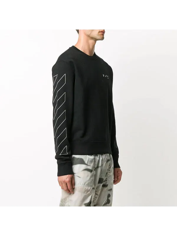 Толстовка diagonal stripes logo pullover men black Off-White — изображение 4 из 4, черный