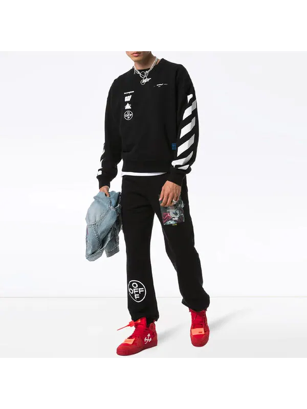Толстовка Off-White C/O Virgil Abloh Men'S Black Diag Mariana De Silva Over Sweatshirt — изображение 3 из 4, черный