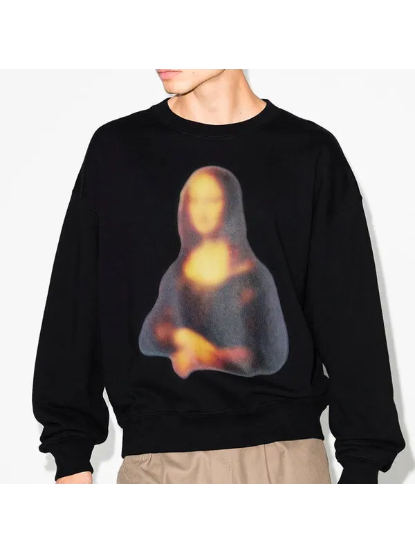 Толстовка mona lisa applique sweat shirt men's black Off-White — изображение 2 из 3, черный
