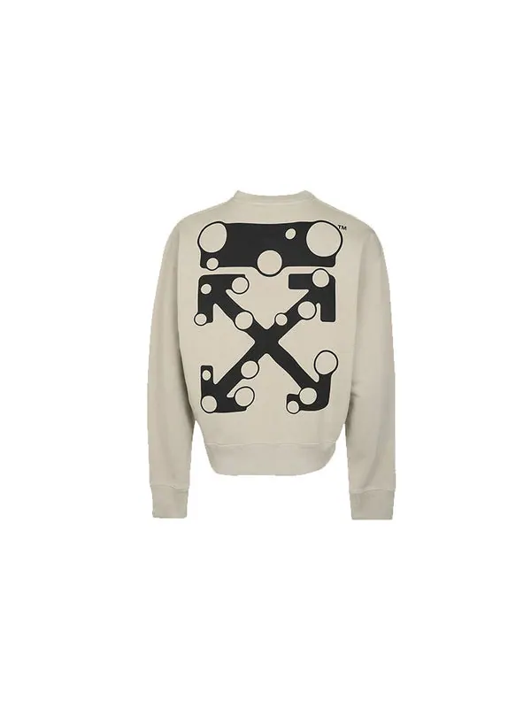 Толстовка men's logo arrow printing round neck long sleeves khaki Off-White — изображение 2 из 2, мульти