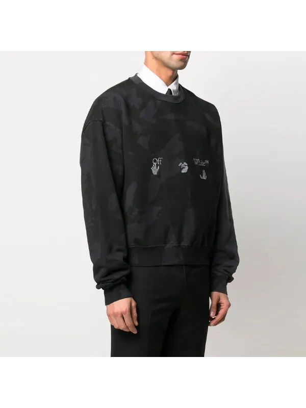 Толстовка ss21 camouflage printing logo round neck black Off-White — изображение 3 из 4, черный