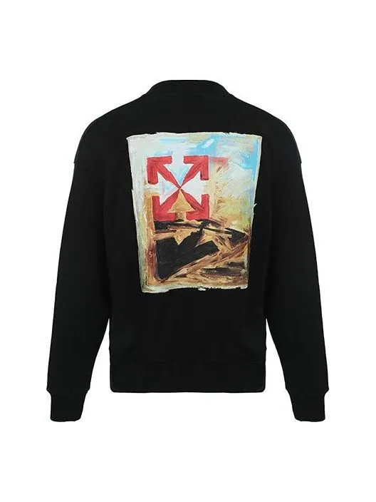 Толстовка men's fw21 logo arrow pattern printing pullover loose fit black Off-White — изображение 1 из 4, черный/мульти