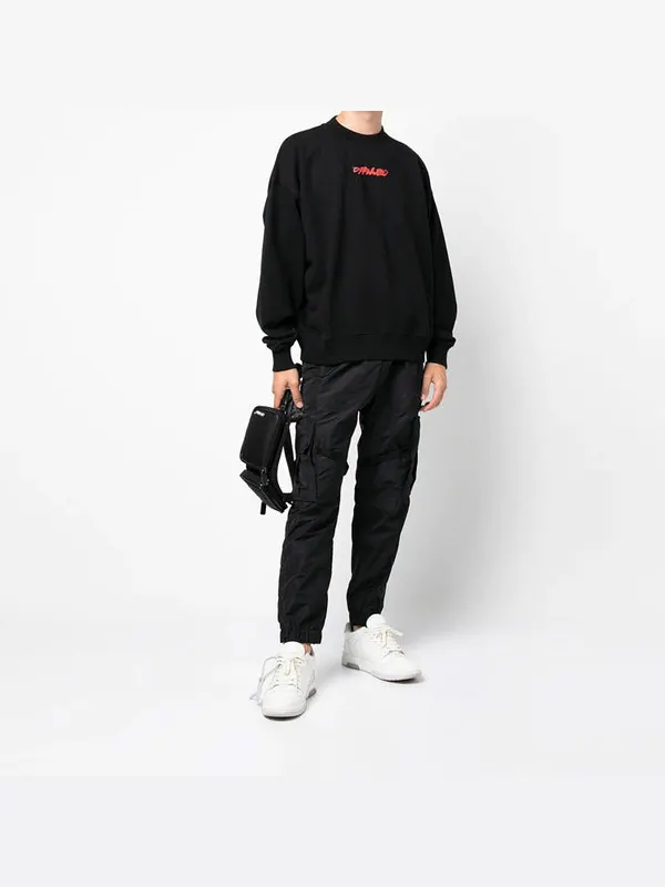 Толстовка men's fw21 logo arrow pattern printing pullover loose fit black Off-White — изображение 3 из 4, черный/мульти