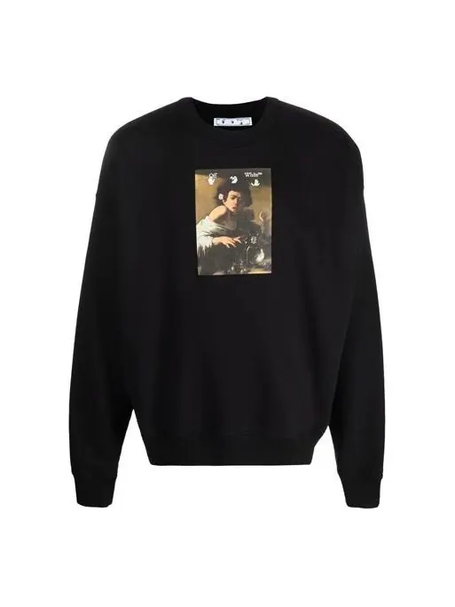 Толстовка men's fw21 caravaggio printing loose fit black Off-White — изображение 1 из 4, черный