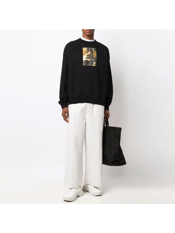 Толстовка men's fw21 caravaggio printing loose fit black Off-White — изображение 2 из 4, черный