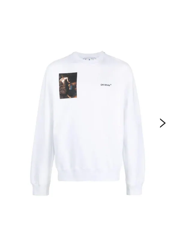 Толстовка OFF-WHITE Caravaggio-print Sweatshirt 'White' — изображение 2 из 4, белый