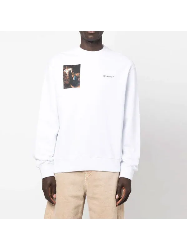 Толстовка OFF-WHITE Caravaggio-print Sweatshirt 'White' — изображение 3 из 4, белый