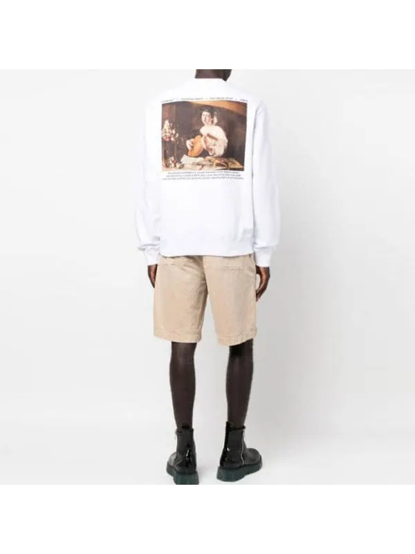 Толстовка OFF-WHITE Caravaggio-print Sweatshirt 'White' — изображение 4 из 4, белый
