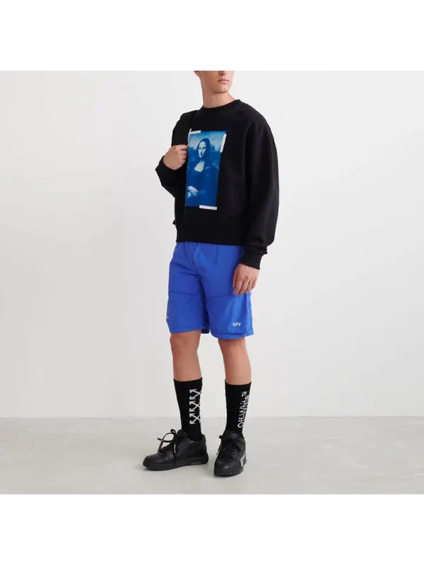 Толстовка men's mona lisa printing cotton round neck pullover black Off-White — изображение 3 из 4, мульти
