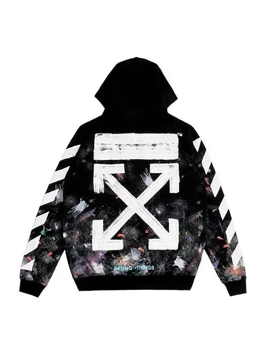 Толстовка OFF-WHITE Graffiti Arrow Printing Zipper hooded Long Sleeves Ordinary Version Black — изображение 1 из 4, черный