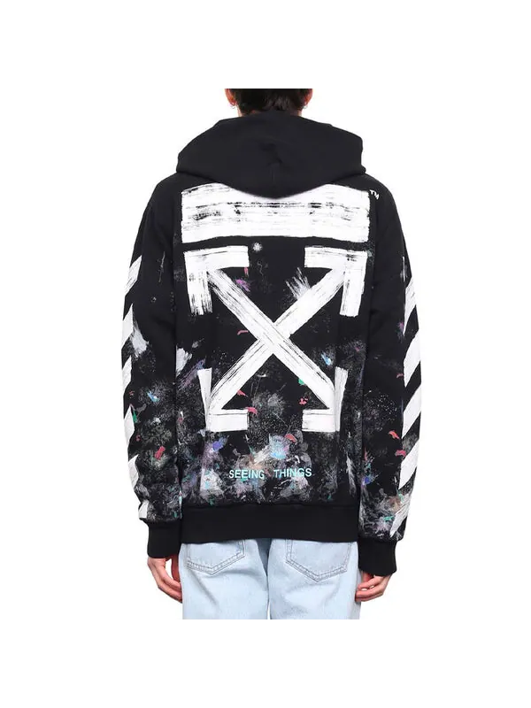 Толстовка OFF-WHITE Graffiti Arrow Printing Zipper hooded Long Sleeves Ordinary Version Black — изображение 4 из 4, черный