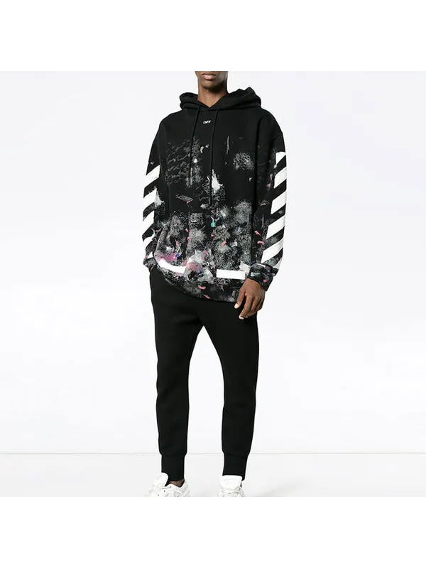 Толстовка OFF-WHITE Mens Diagonal Stripes Logo Sweater — изображение 3 из 4, черный