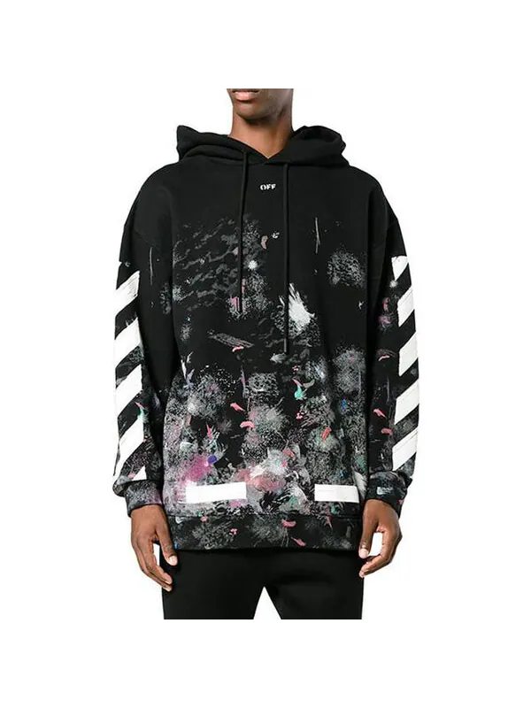 Толстовка OFF-WHITE Mens Diagonal Stripes Logo Sweater — изображение 4 из 4, черный