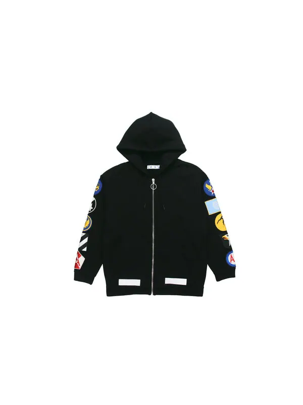 Толстовка detail long sleeves zipper black Off-White — изображение 2 из 4, черный