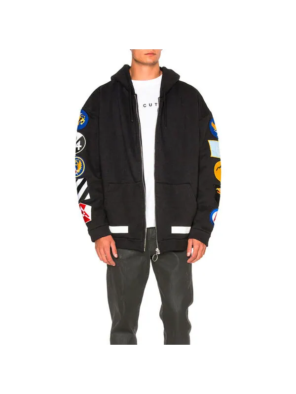 Толстовка detail long sleeves zipper black Off-White — изображение 3 из 4, черный