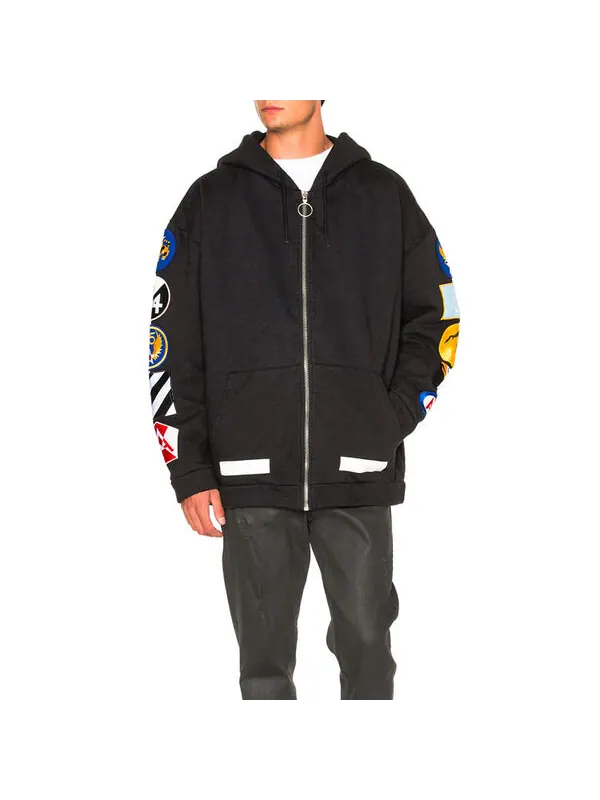 Толстовка detail long sleeves zipper black Off-White — изображение 4 из 4, черный