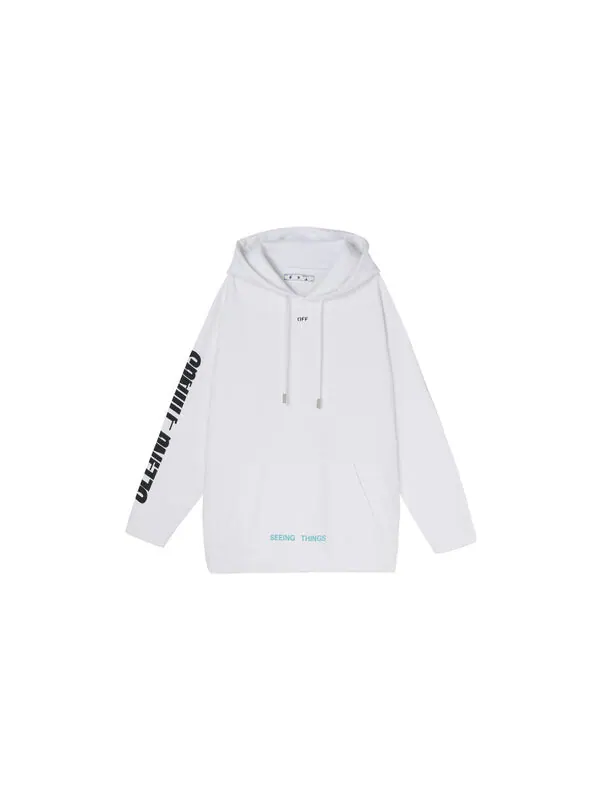 Толстовка men's printing classic autumn white Off-White — изображение 2 из 4, белый