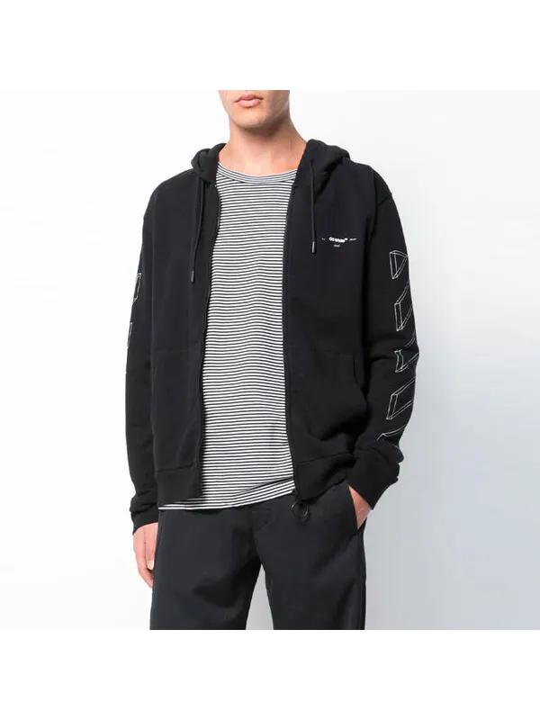 Толстовка covirgil abloh print men's normal size black Off-White — изображение 2 из 4, черный/белый