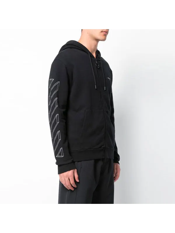 Толстовка covirgil abloh print men's normal size black Off-White — изображение 3 из 4, черный/белый