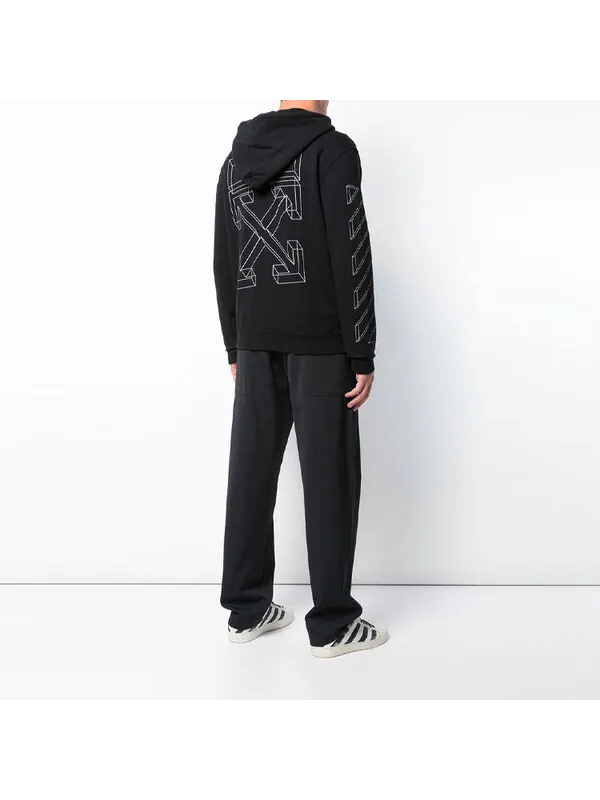 Толстовка covirgil abloh print men's normal size black Off-White — изображение 4 из 4, черный/белый