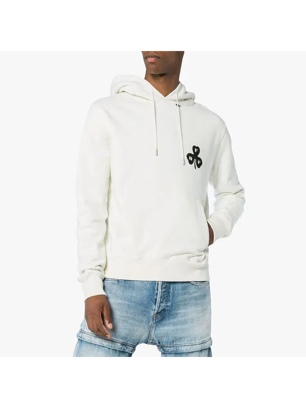 Толстовка men's solid color long sleeves white Off-White — изображение 2 из 4, белый