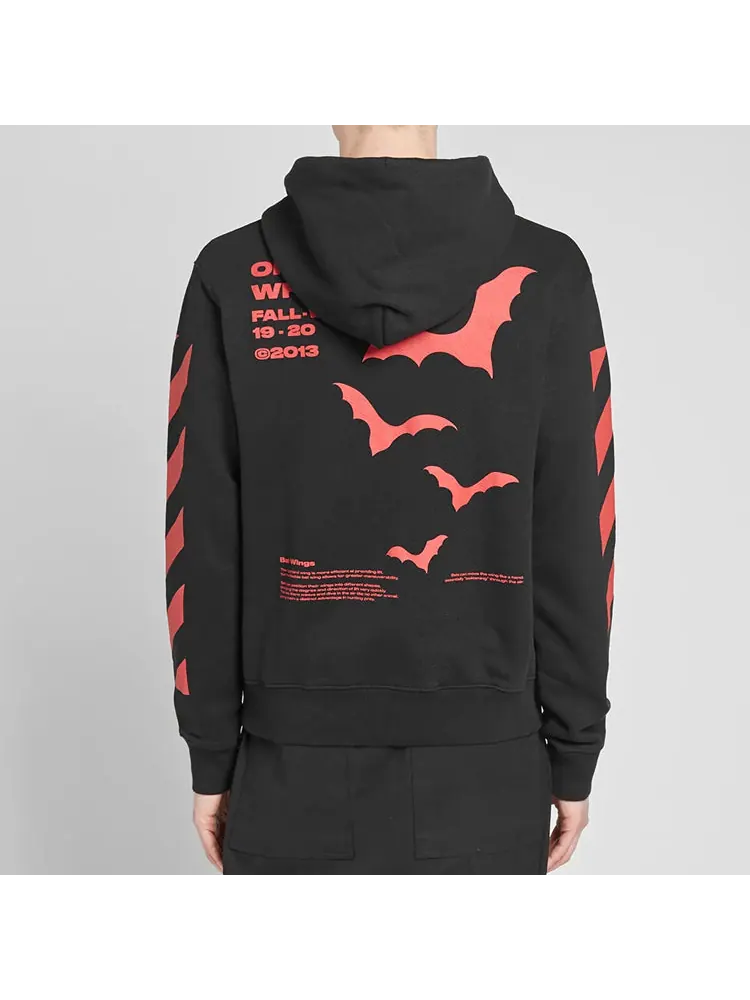 Худи Off-White Printing Pullover Loose Fit Unisex Black — изображение 3 из 5, черный