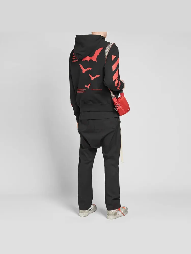 Худи Off-White Printing Pullover Loose Fit Unisex Black — изображение 5 из 5, черный
