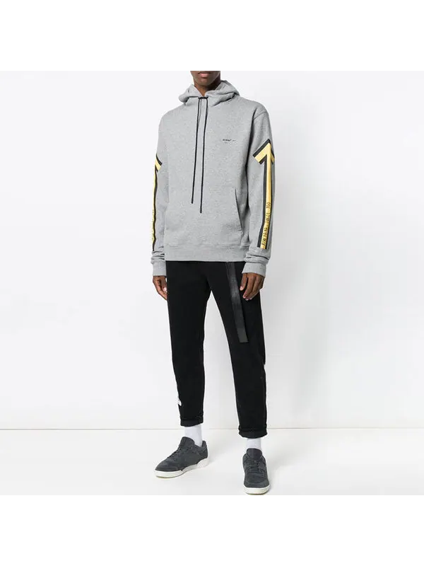 Толстовка fw18 arrows normal fit hooded sweater 'grey yellow' Off-White — изображение 2 из 4, серый/желтый