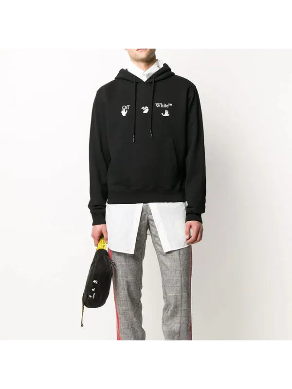 Толстовка fw20 logo mens logo long sleeve sweater Off-White — изображение 4 из 4, черный
