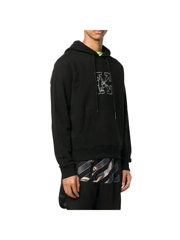 Толстовка fw20 embroidery hooded pullover men black Off-White — изображение 3 из 4, черный