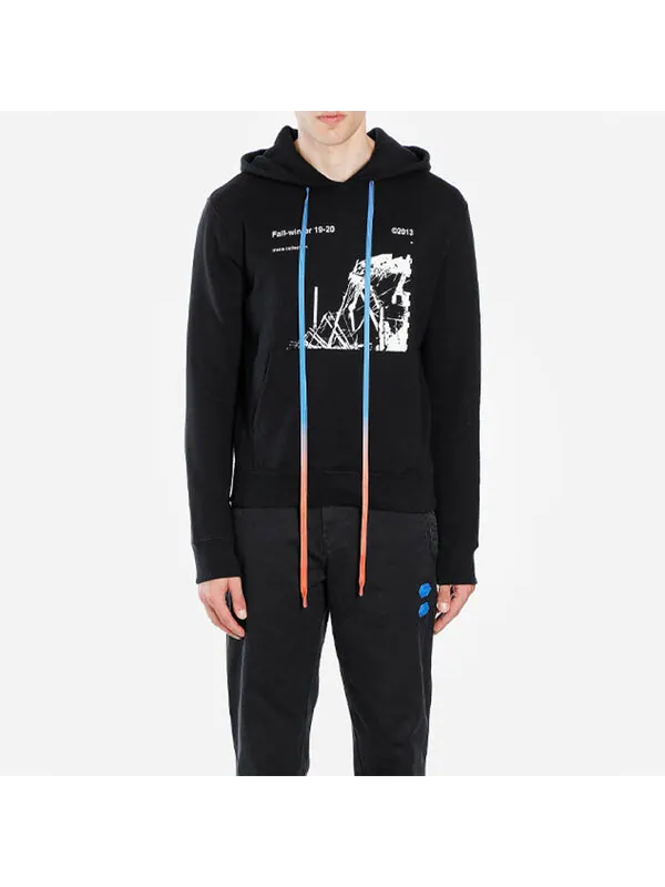 Толстовка usa cotton pattern printing black Off-White — изображение 2 из 4, черный
