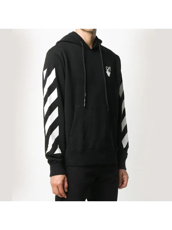 Толстовка OFF-WHITE Diagonal Stripes Mens Logo Long Sleeve Sweater — изображение 3 из 4, черный
