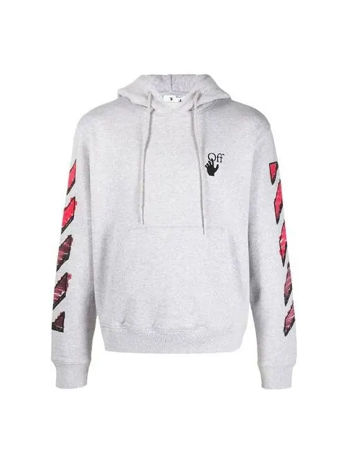 Толстовка ss21 logo printing drawstring gray Off-White — изображение 1 из 4, серый