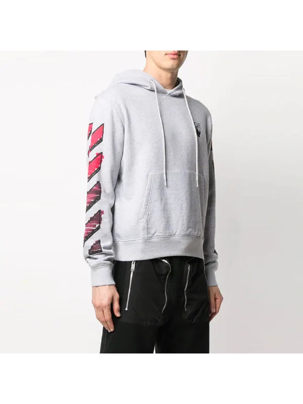 Толстовка ss21 logo printing drawstring gray Off-White — изображение 3 из 4, серый