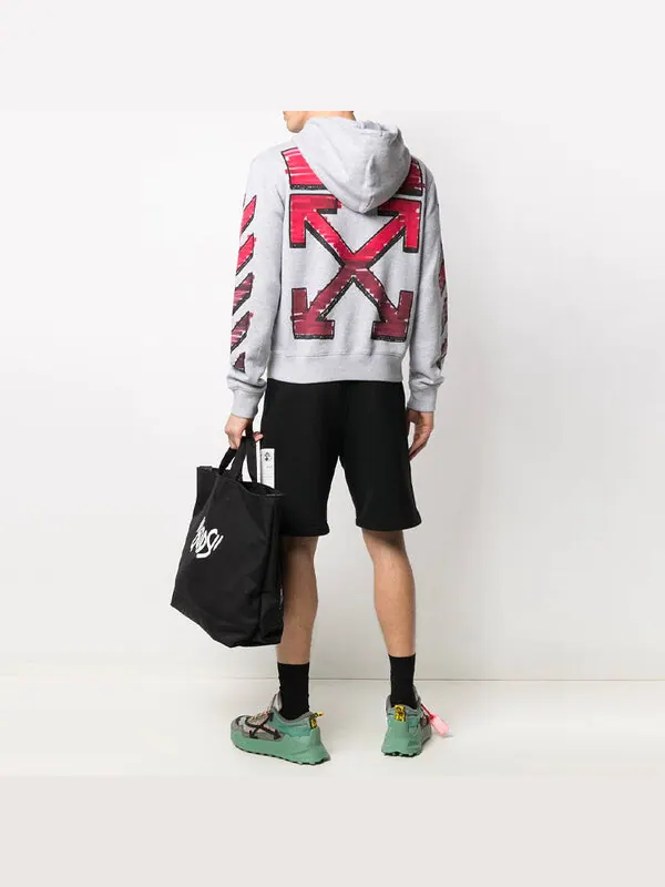Толстовка ss21 logo printing drawstring gray Off-White — изображение 4 из 4, серый