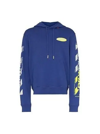 Толстовка mens ss19 spilt logo slim hoody blue Off-White — изображение 1 из 4, синий