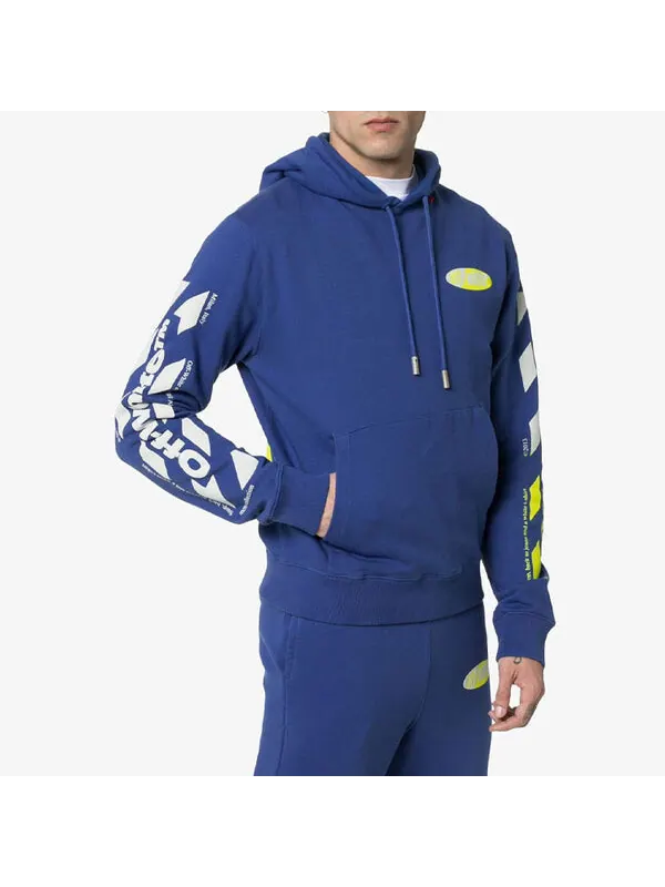 Толстовка mens ss19 spilt logo slim hoody blue Off-White — изображение 2 из 4, синий