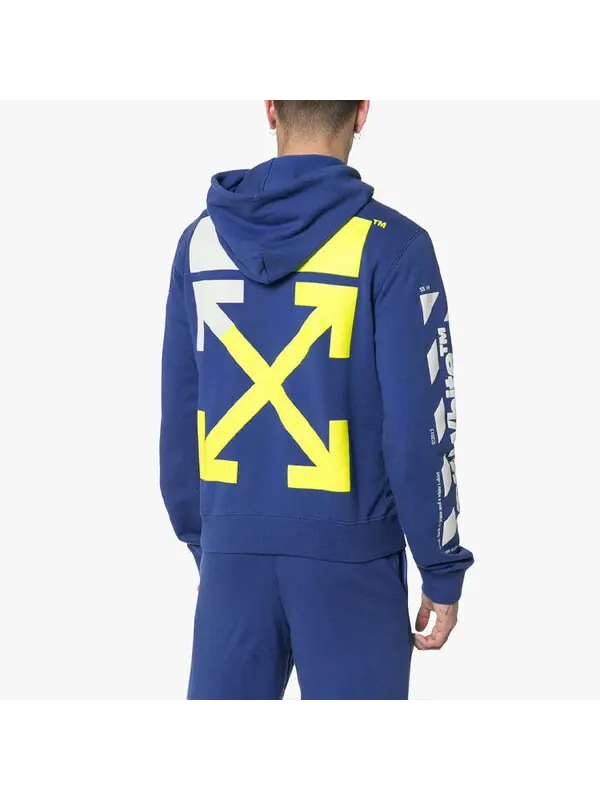 Толстовка mens ss19 spilt logo slim hoody blue Off-White — изображение 3 из 4, синий