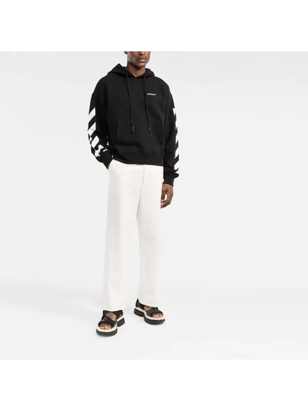 Толстовка ss22 sleeve white stripe pullover ordinary version black Off-White — изображение 3 из 4, мульти